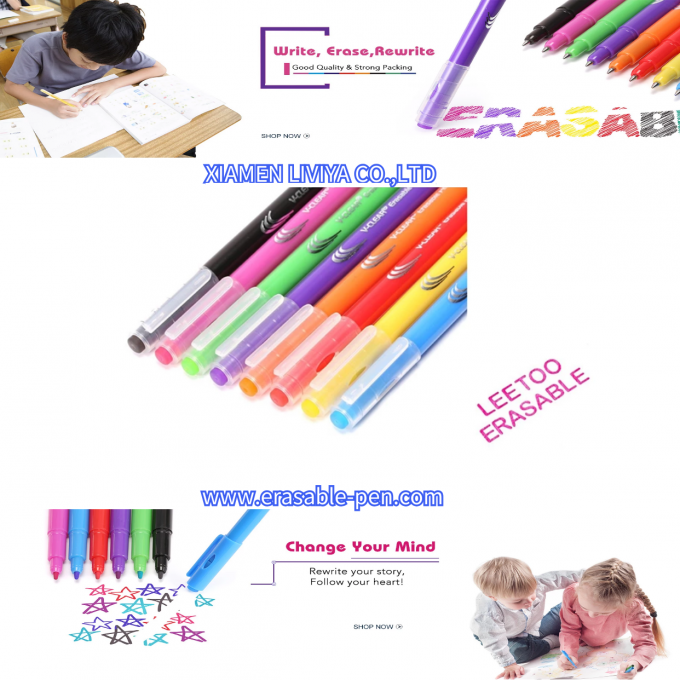 Nontoxic Disappearing Link 4 Colors Friction Erasable Gel Pens 0